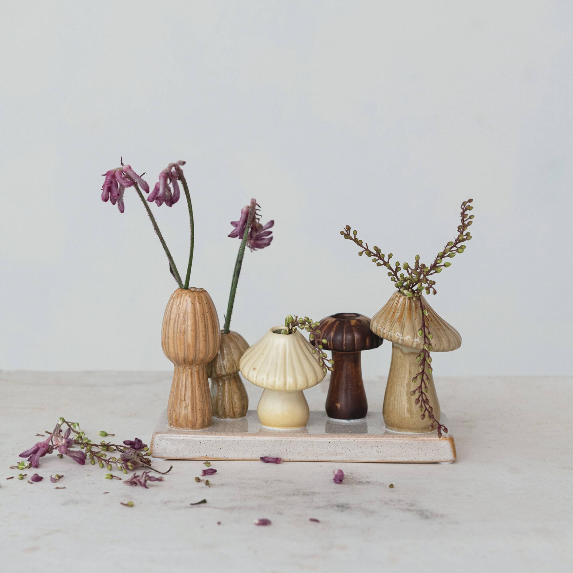 Hello Honey® 4" Enchanted Garden Stoneware Mushroom Vase